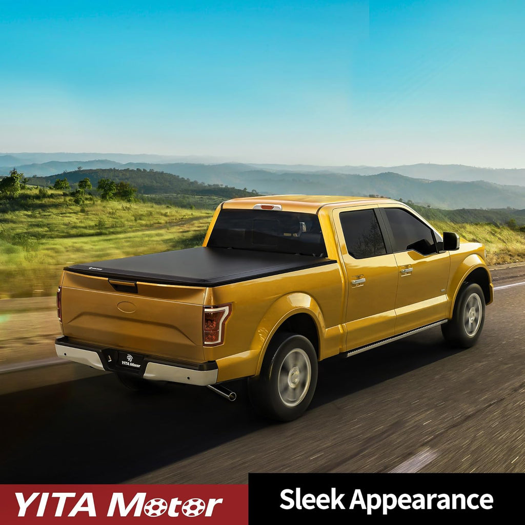 YITAMOTOR Soft Tri-fold Truck Bed Tonneau Cover Compatible with 2015-2025 Ford F-150 5.5 ft bed