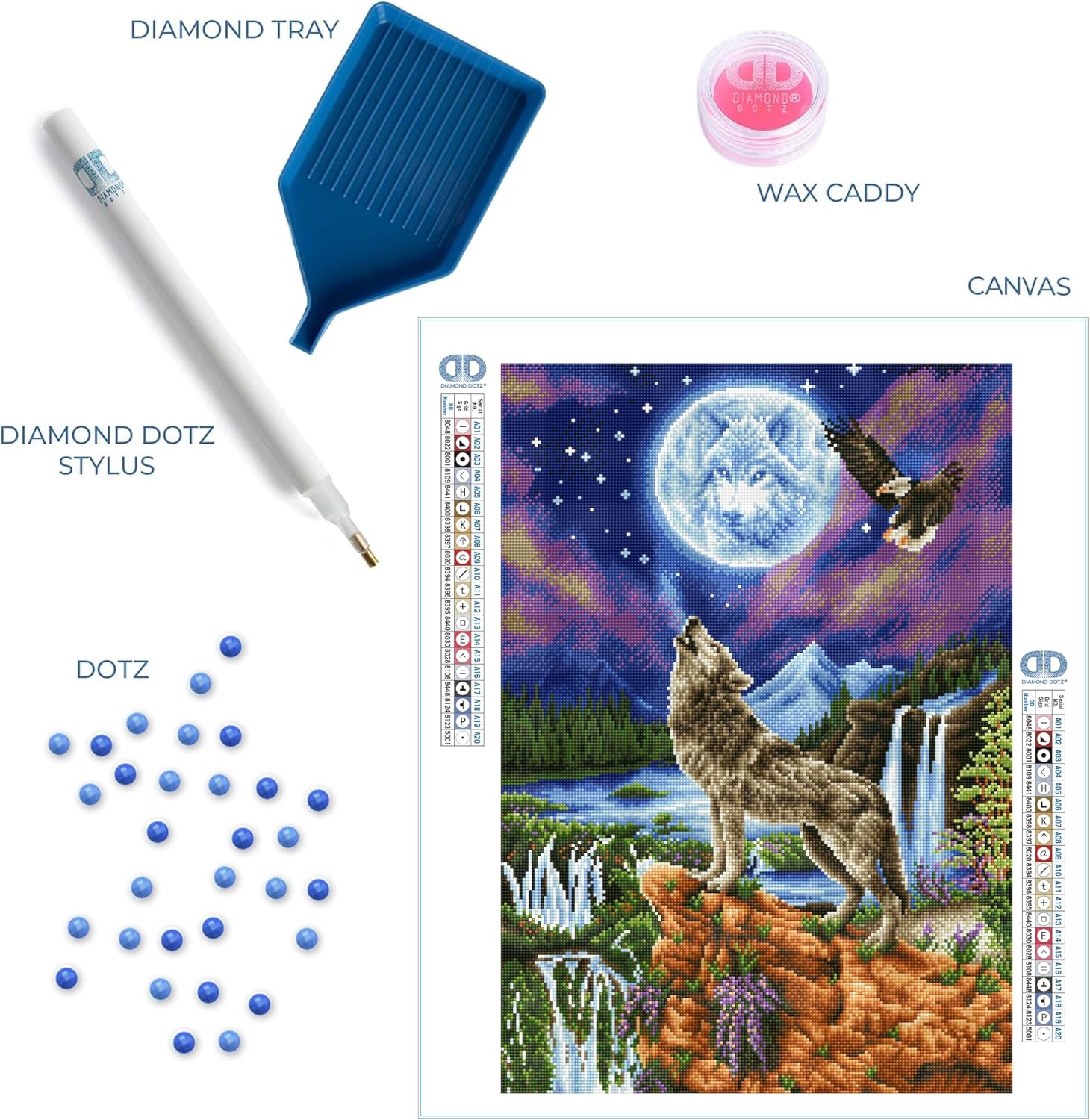 DIAMON DOT Mysti Wol Diamon Ar Ki fo Adults 26.4x18.5in Ful Drill Roun Dotz Diamon Paintin Kit Diamon Art