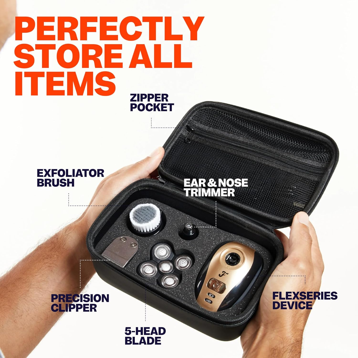 Freebir FlexSeries Trave Cas an Chargin Doc Robust Water-Resistant Universa Fas Chargin Station Portabl an Travel-Friendly Compatibl wit FlexSerie Shave fo Me an Women