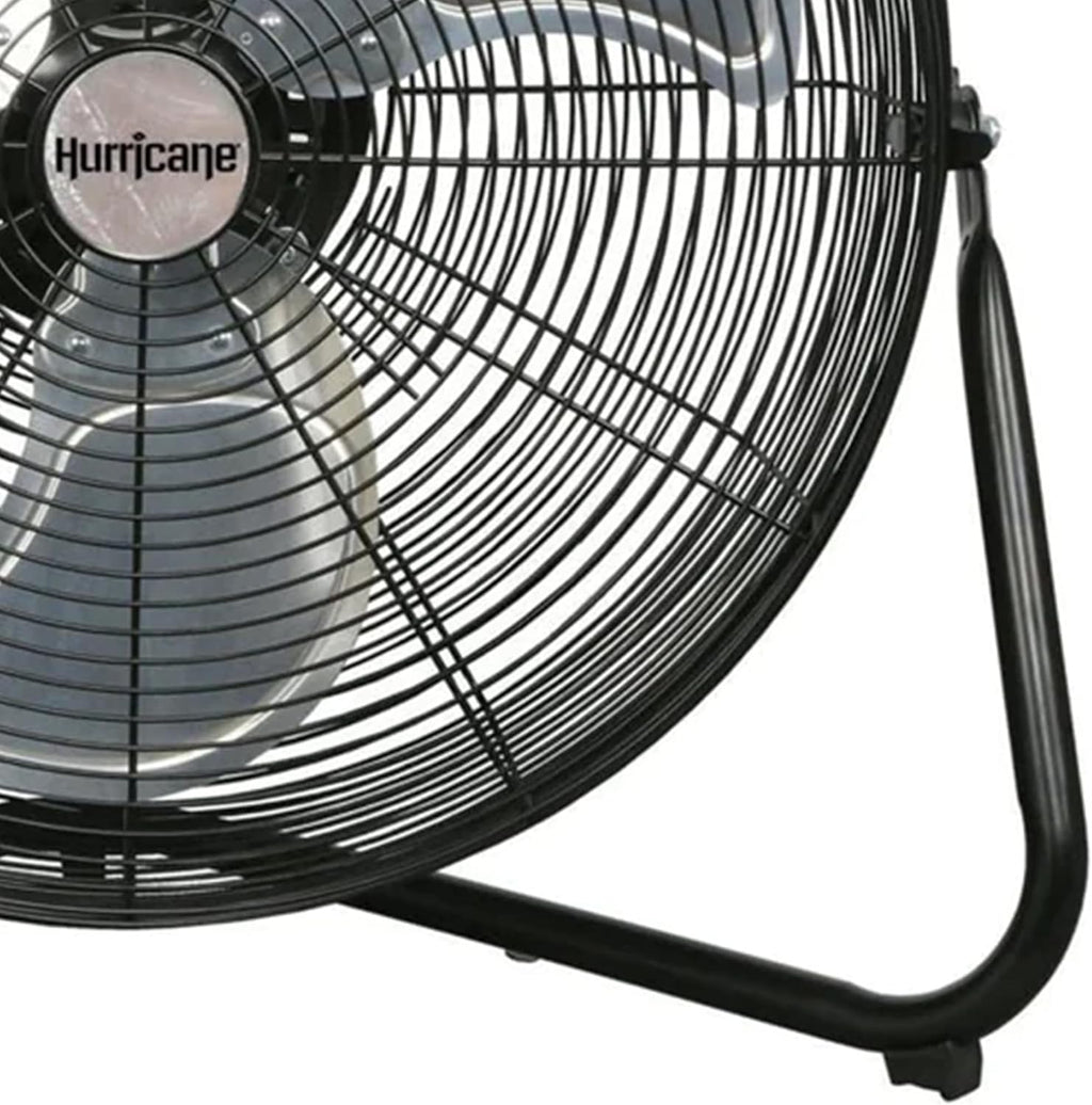 Hurricane Pro Series, 20 Inch High Velocity Heavy Duty Metal Orbital Floor Fan with 3 Adjustable Speed Settings and 360 Degree Oscillation, Black