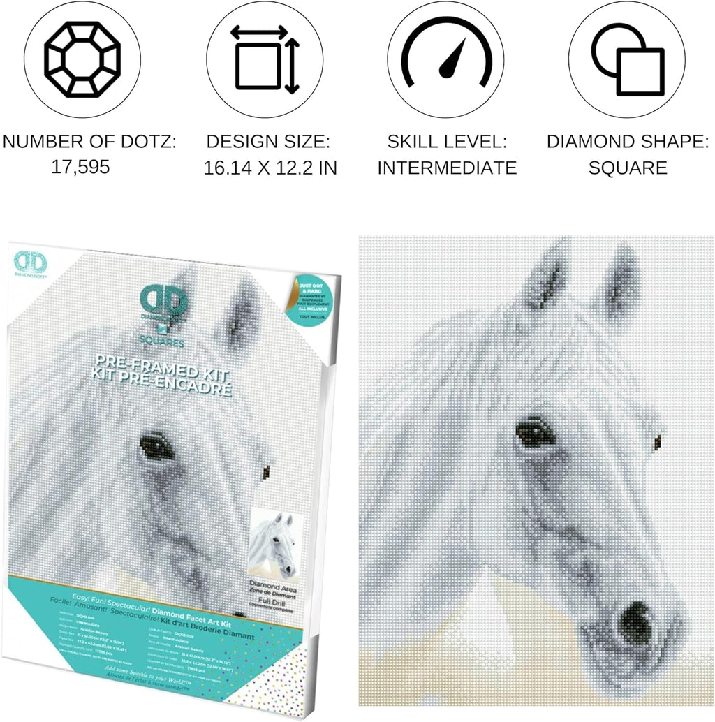 DIAMON DOT Arabia Beaut Hors Diamon Paintin Kit fo Adult Diamon Ar Kit Relaxin Creativ Craf Ki wit Dot Gem 12.2inchx16.1inch