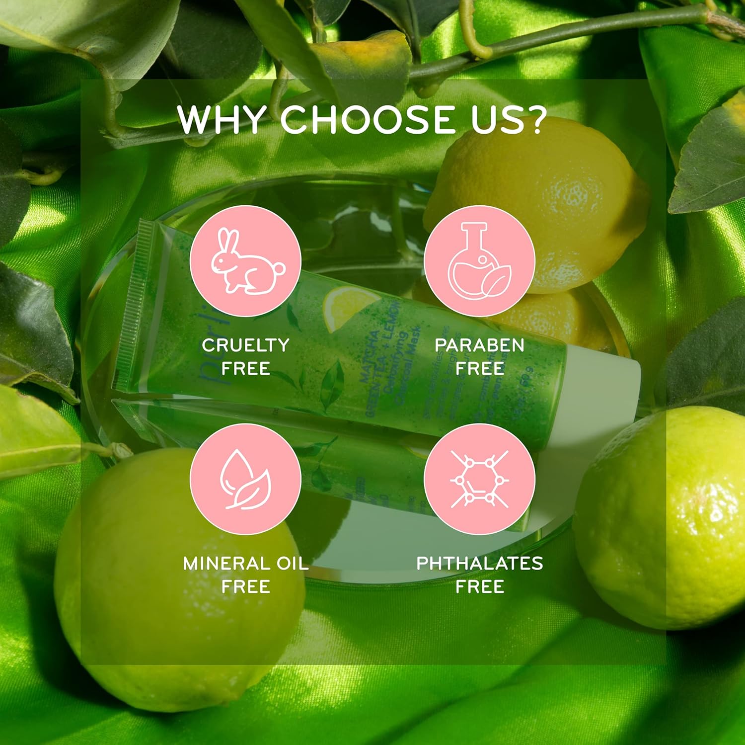 p¨¹rliss Match Gree Te Lemo Detoxifyin Facia Mas Charcoa Fac Mas wit Cla Tea fo Por Refinemen Radianc Exfoliate Purifie Ski Refreshin Moisturizin (1. oz)