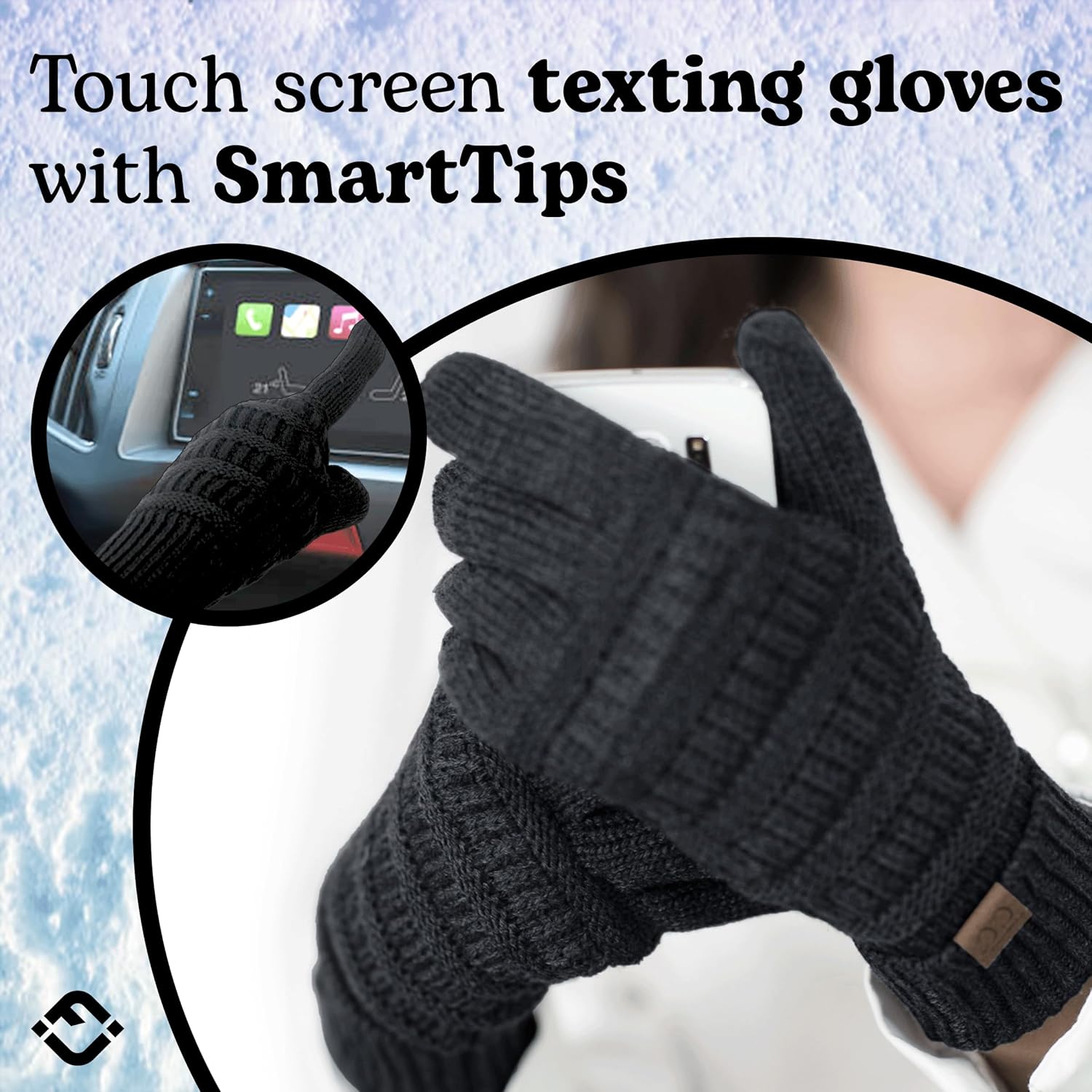 Funky Junque Womens Winter Gloves ¨C Cute Knit Fleece Lined Touchscreen Texting Gloves for Women, Teen Girls Accessories