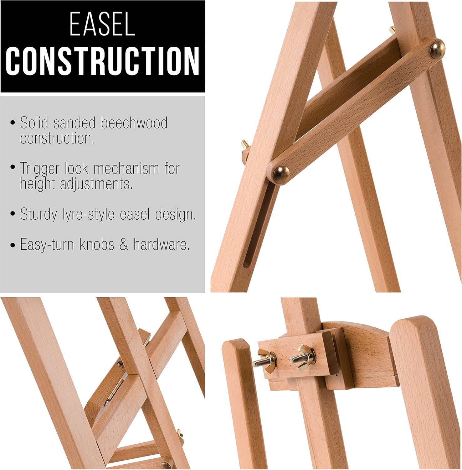 U.S Ar Suppl 56inc Hig Mediu A-Fram Woo Easel Lyr Styl Studi Ease Woode Artist Floo Stand Sturd Beechwood Adjustabl Heigh t 43inc Canva Painting Drawing Sig Displa Holder