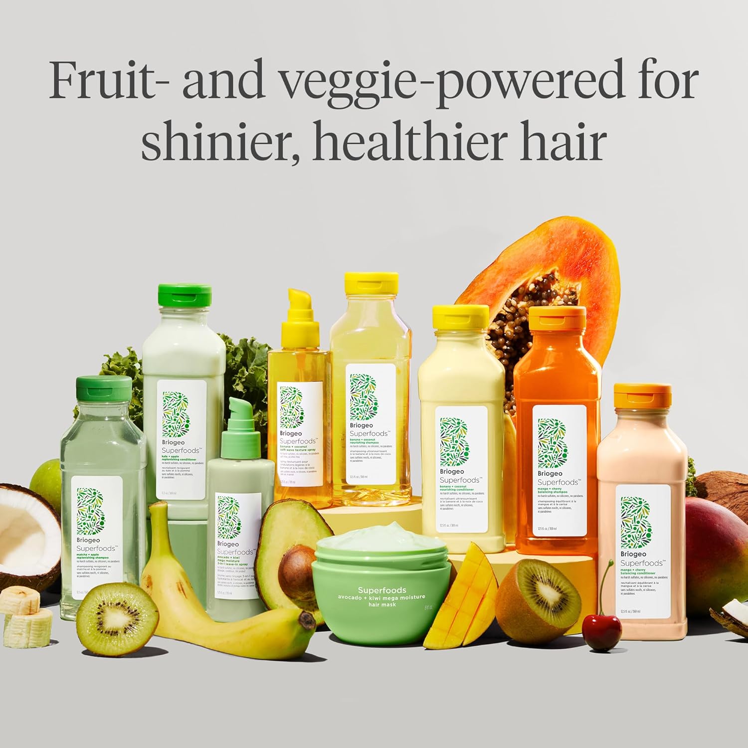 Brioge Superfood Banan Coconu Nourishin Shampoo Replenis Dull Dr Hai an Support Health Hai an Scalp Moisturizin fo Al Hai Textures Vegan Cruelty-Free 12. f oz