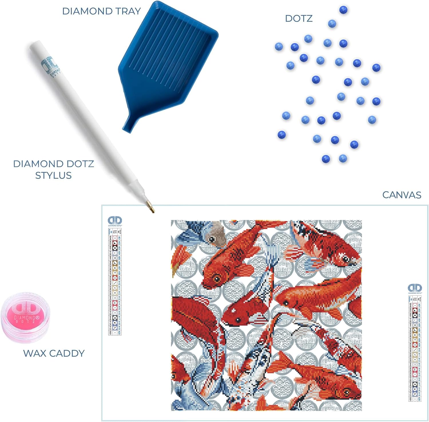 DIAMON DOT Ko Mosai Fis Diamon Paintin Kit fo Adult Diamon Ar Kit Relaxin Creativ Craf Ki wit Dot Gem 16.1inchx16.1inch