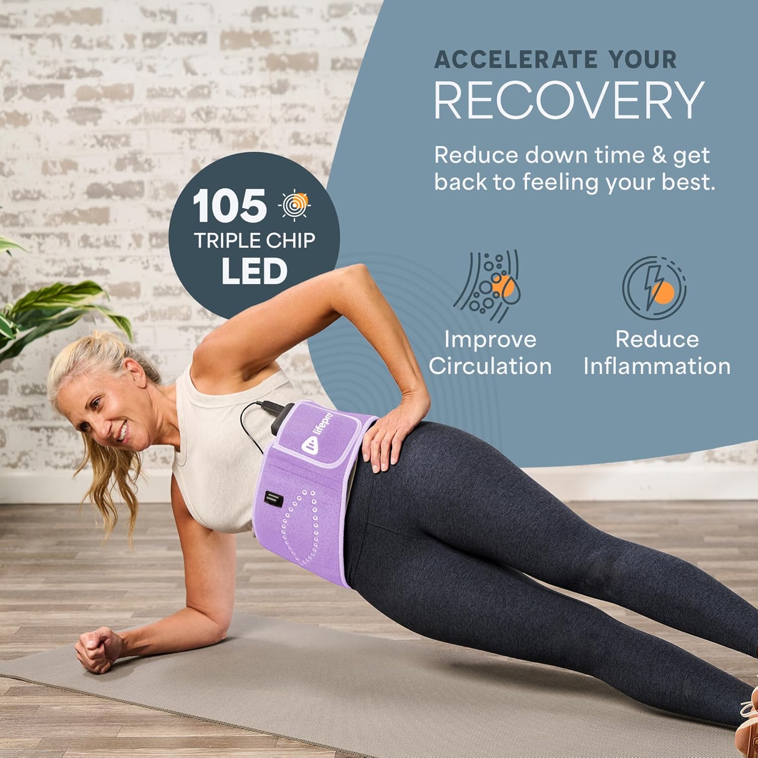 Lifepro Red Light Therapy Belt ¨C Infrared Red Light Therapy for Body, Back Pain and Shoulder - 660nm & 850nm Near Infrared Heating Pad ¨C Adjustable & Portable for Wellness & Relaxation