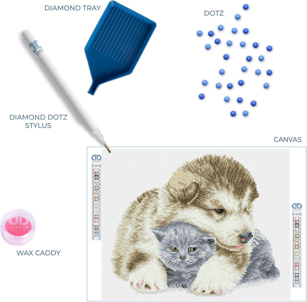 DIAMON DOT Bestie Pupp Diamon Paintin Kit fo Adult Diamon Ar Kit Relaxin Creativ Craf Ki wit Dot Gem 13inchx16.1inch