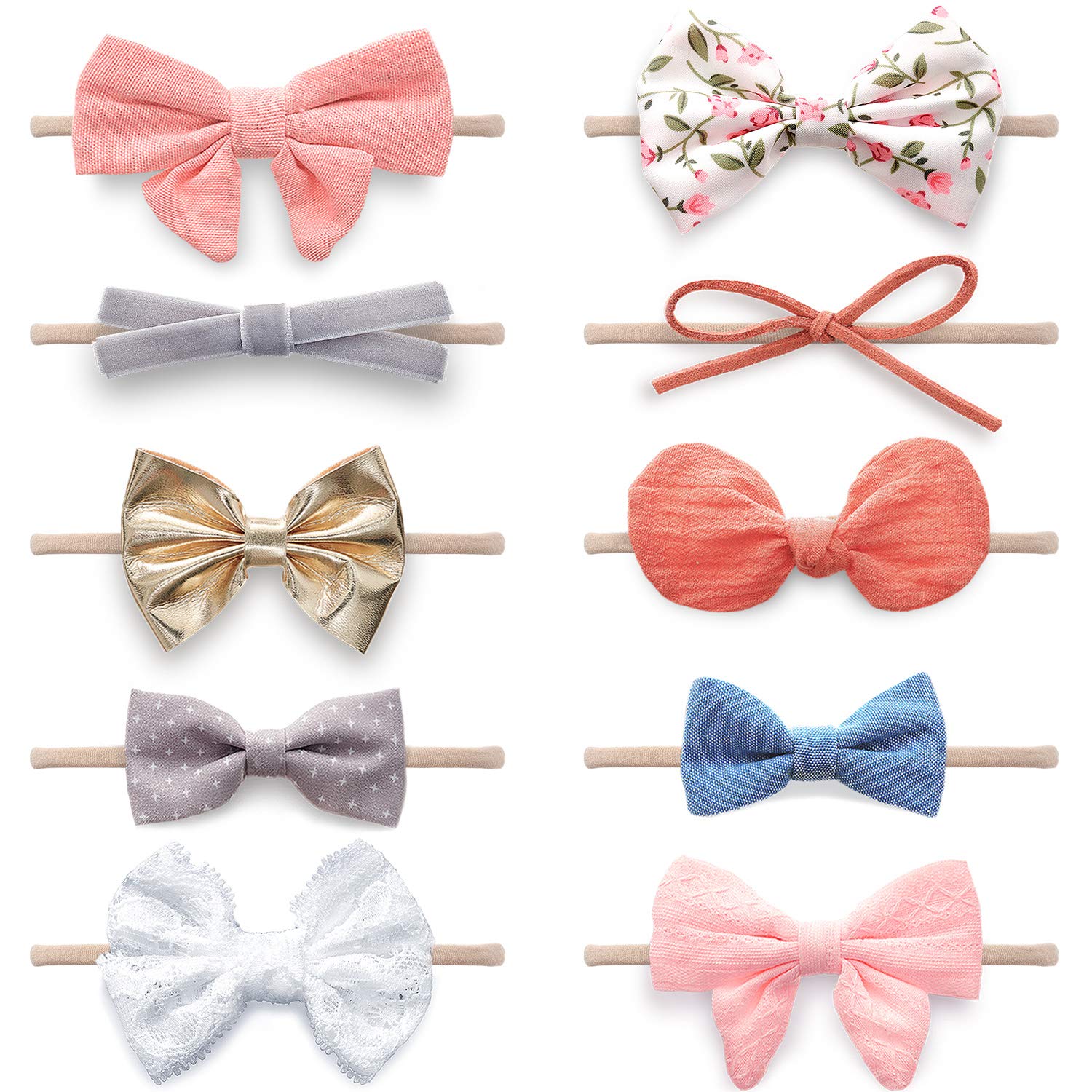 KiddyCar Bab Hai Accessorie Elasti Headbands Bows an Lazo Par Bebe 1 Piec Assortmen fo Newborn an Girls