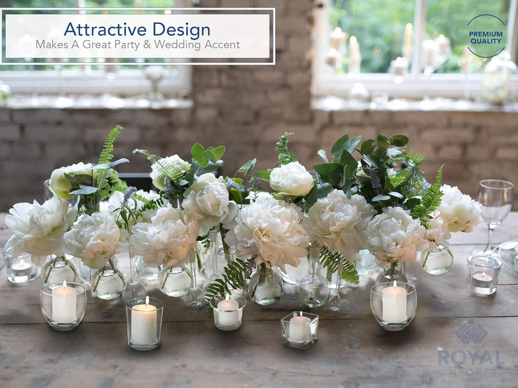 Royal Imports Candle Holder Hanging Oyster Votive Tealight Glass for Wedding, Birthday, Holiday & Home Decoration, Set of 24