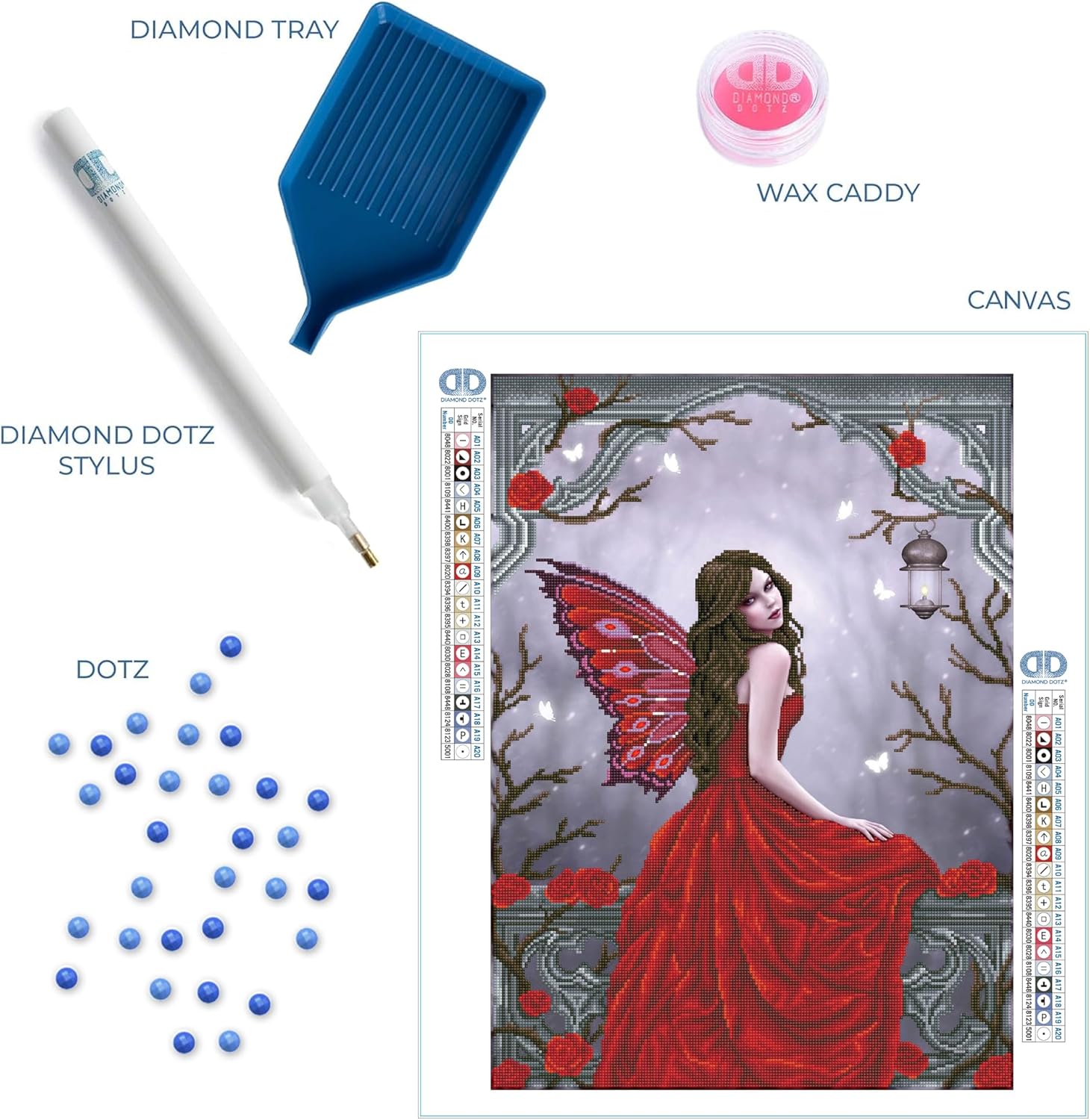 DIAMON DOT Winte Ros Fair Ar Kit Diamon Paintin fo Adults 20.5''x26.8''