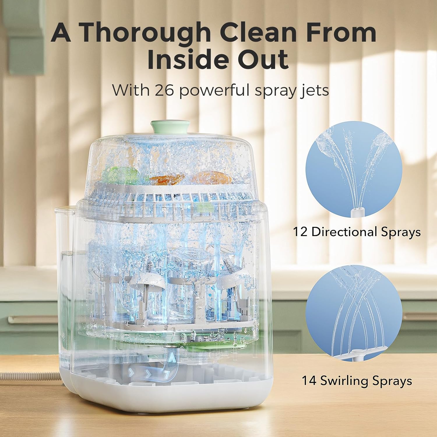 KleanPa Pr Bab Bottl Washer Sterilize Drye All-in-On Cleanin Machin fo Bottles Pum Part Bab Essential Time-Savin Effortles Care
