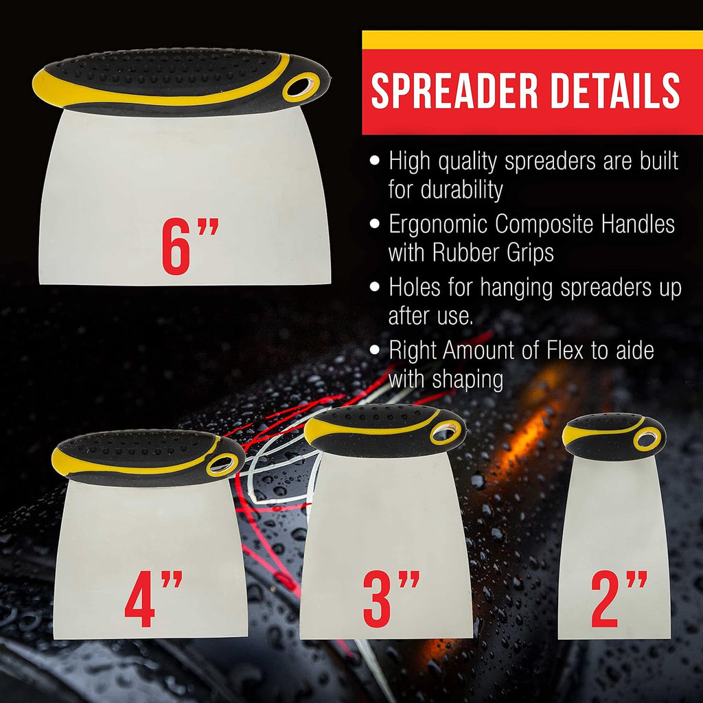 Custo Sho 4-Piec Carbo Sprin Stee Bod Fille Spreader Putt Scrape Se wit Ergonomi Handle 2¡± 3¡± 4¡± 6¡±