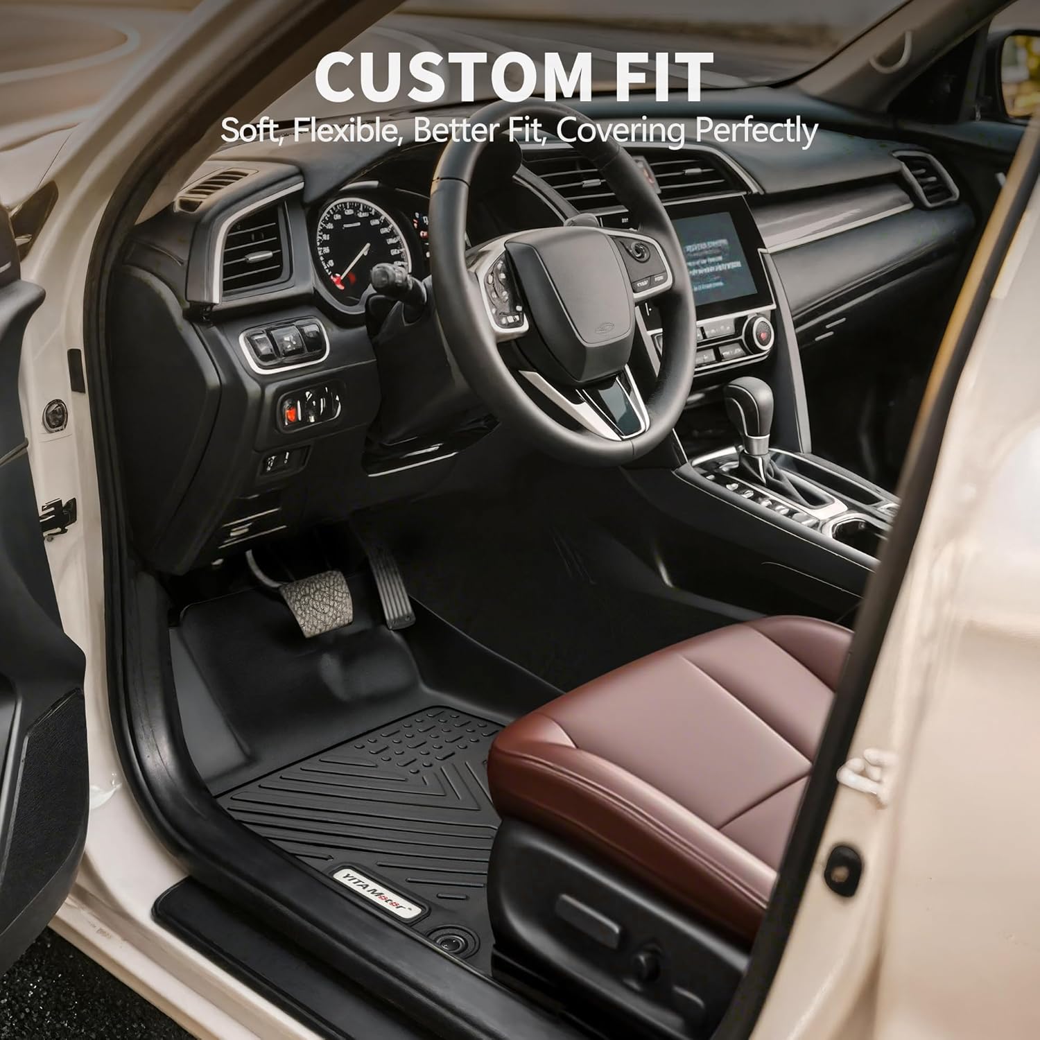 YITAMOTOR Floor Mats for 2015-2025 Ford F-150 Super Crew Cab with 1st Row Bench Seats, Custom Fit F150 1st & 2nd Row All Weather Floor Liners,Bench Seating, Black