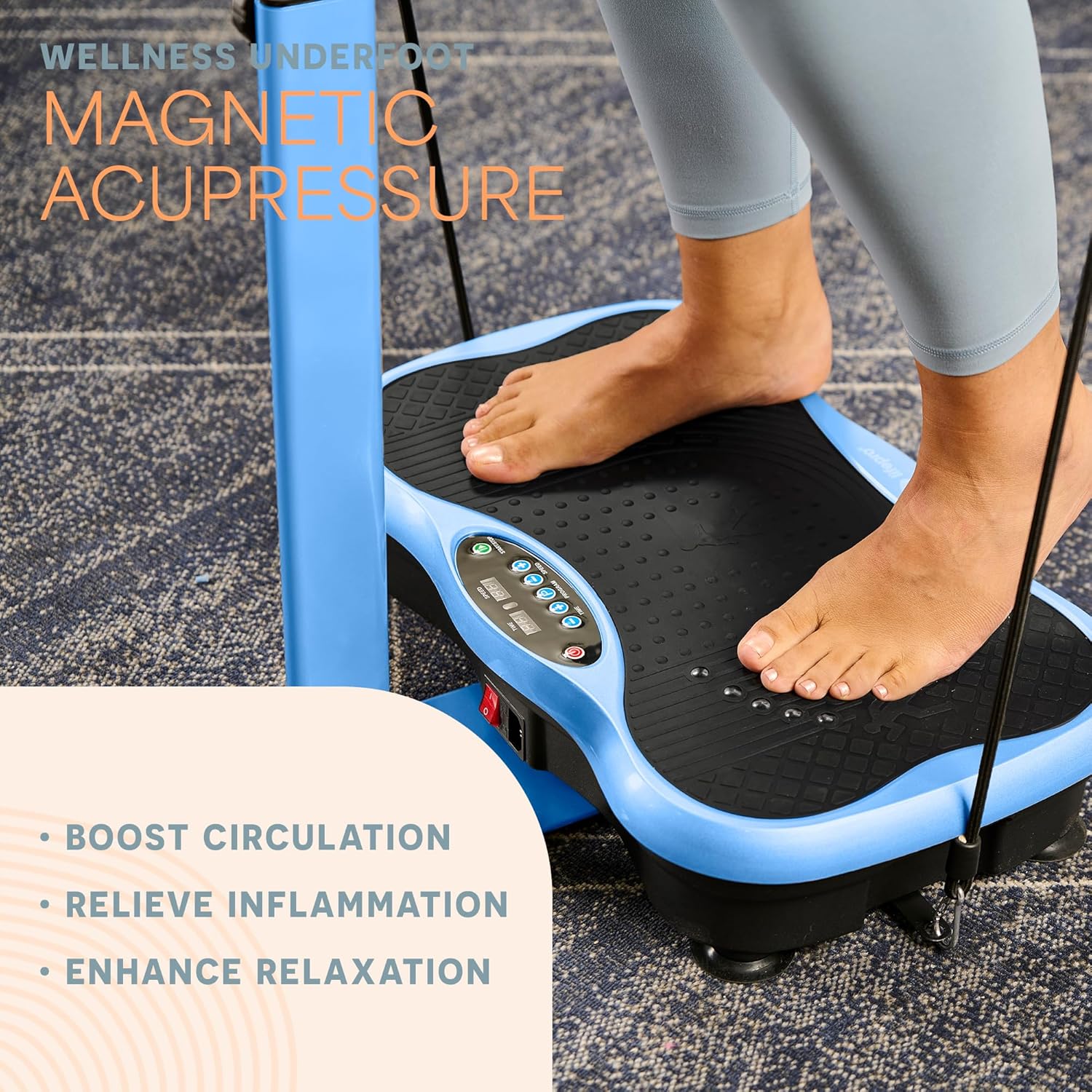 Lifepro TrimLite Vibration Plate Exercise Machine with Handlebars ¨C Whole Body Vibration Platform for Lymphatic Drainage & Weight Loss ¨C 99 Speed Levels, Bluetooth Speaker, Resistance Bands & Remote