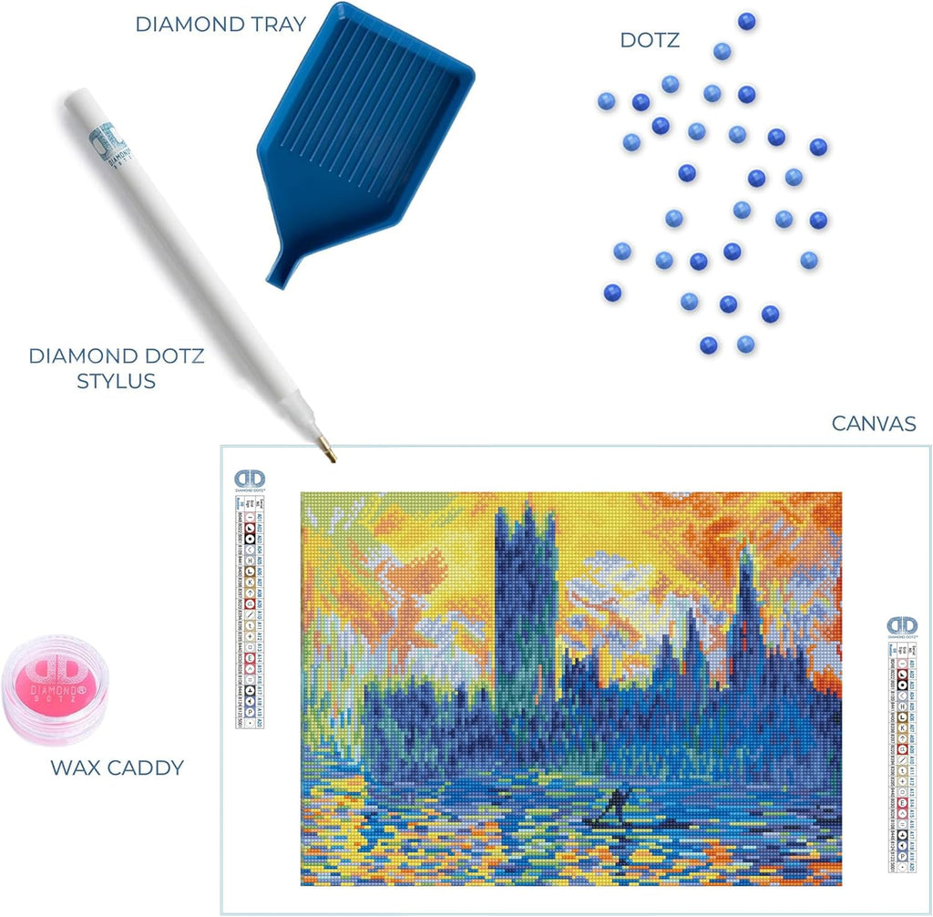 DIAMON DOT Londo Parliamen i Winte (apr? Monet Landscap Diamon Paintin Kit fo Adult Diamon Ar Kit Relaxin Creativ Craf Ki wit Dot Gem 18.1inchx16.1inch