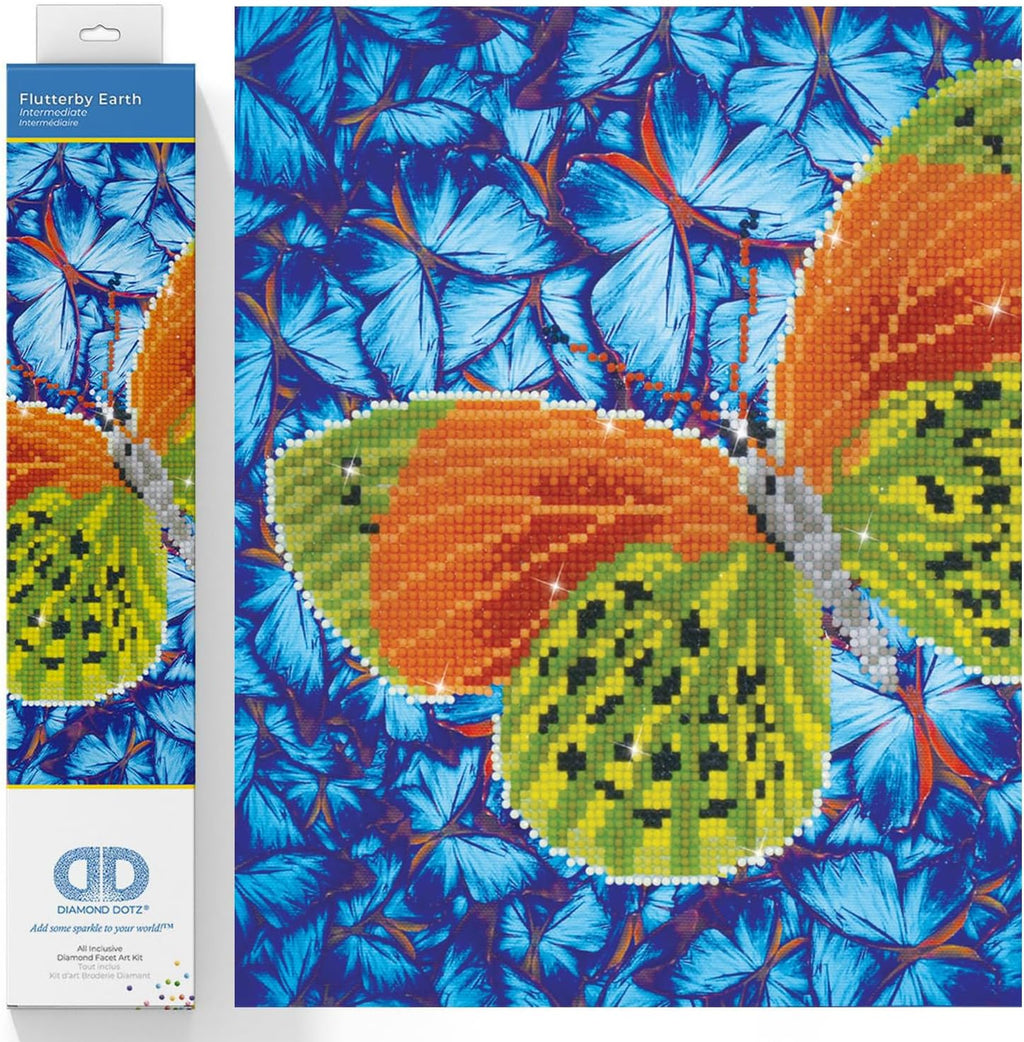 DIAMON DOT Flutterb Eart Diamon Paintin Kit fo Adult Diamon Ar Kit Relaxin Creativ Craf Ki wit Dot Gem 12x12
