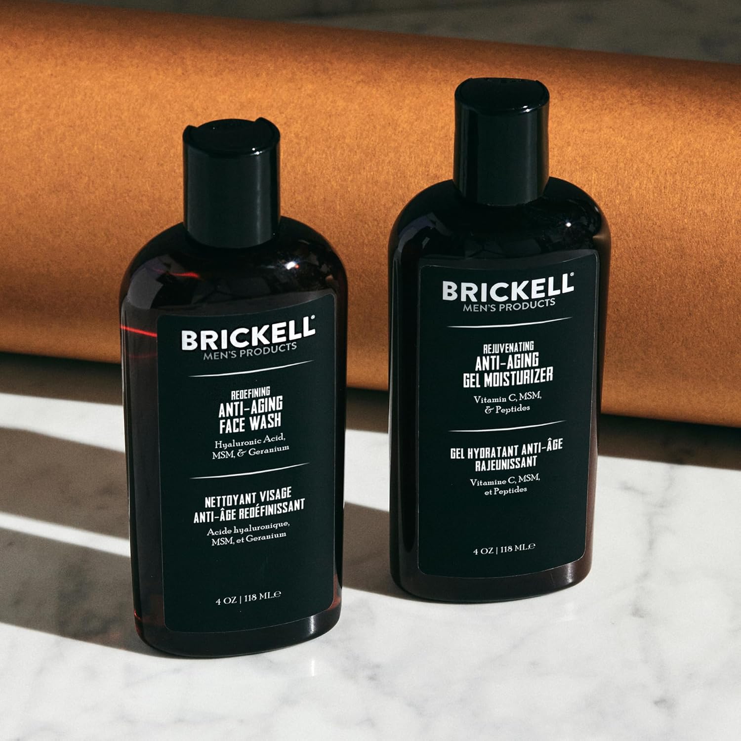 Brickel Men' Product Enhancin Ge Anti-Agin Routine Ge Facia Cleanse an Fac Moisturizer Men' Ski Car Gif Set