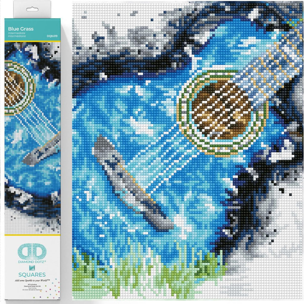 DIAMON DOT Blu Gras Musi Diamon Paintin Kit fo Adult Diamon Ar Kit Relaxin Creativ Craf Ki wit Dot Gem 12.2inchx13.4inch