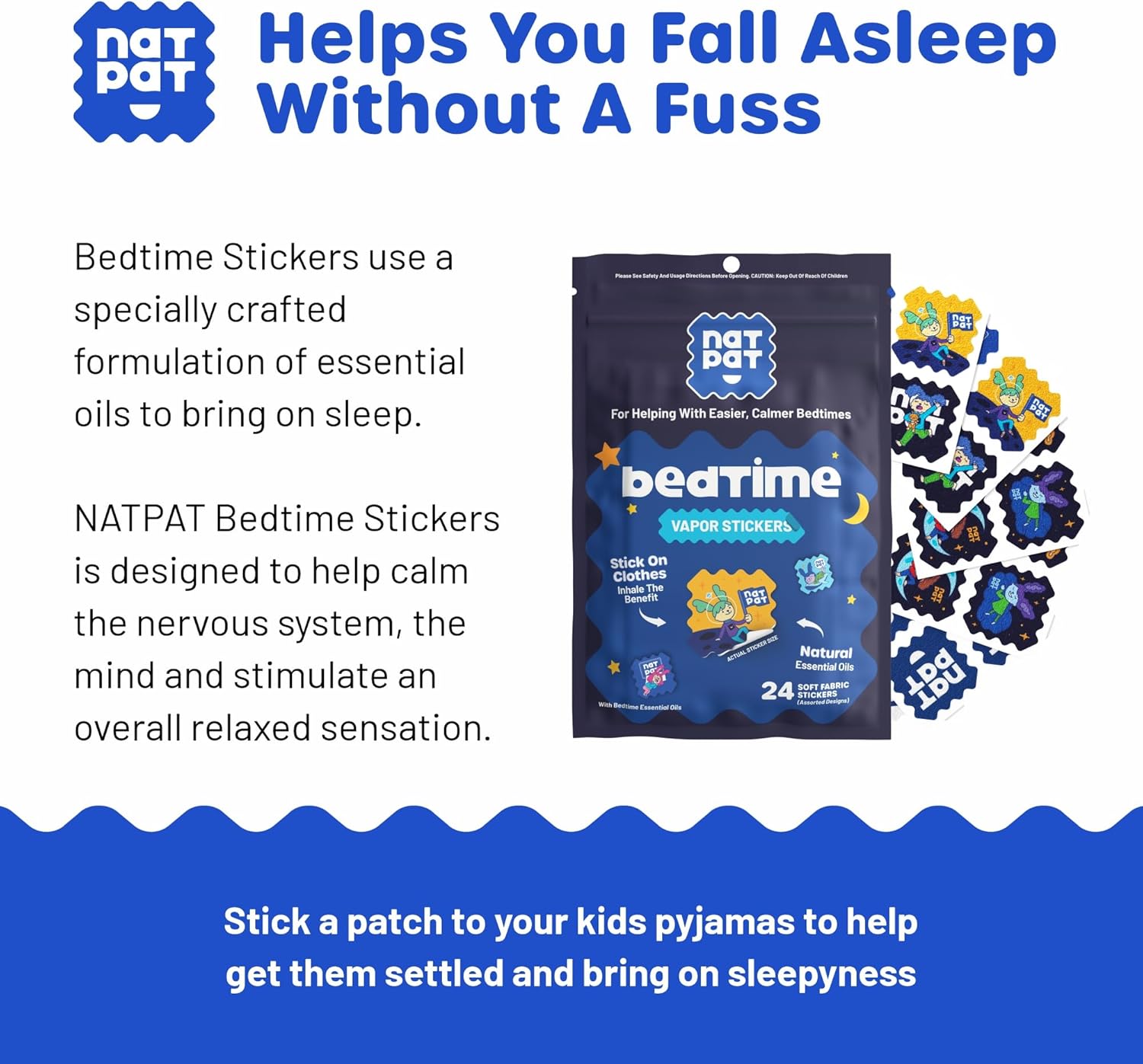 NATPA Sleep Patc Be Tim Sticker fo Kid Slee Promotin Patc Non-Toxi Solutio fo Bette Slee Chemica Dru Free Melatoni Fre Buz Patc Natura Patc (2 Pack)