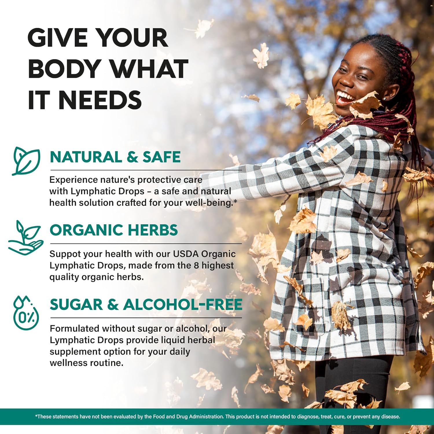USDA Organic Lymphatic Drainage Supplement - Echinacea | Elderberry | Dandelion | Rosehip | Cleavers | Calendula | Burdock - Made in USA - Lymph System Drops - Immune Support, Cleanse & Detox, 2 fl oz