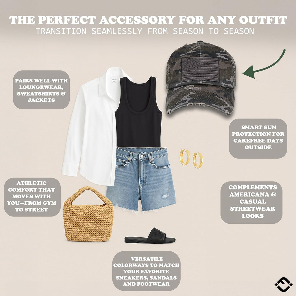 Funky Junque Distressed Vintage Baseball Cap - Embroidered Patch Women's Hat - Holiday, Lifestyle Patriotic Designs
