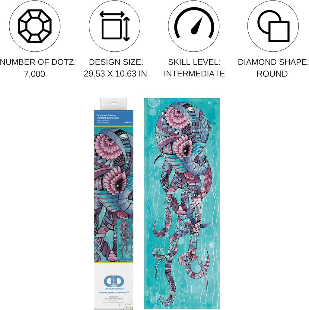 DIAMON DOT Octopu Danc Anima Diamon Paintin Kit fo Adult Diamon Ar Kit Relaxin Creativ Craf Ki wit Dot Gem 29.5inchx10.6inch