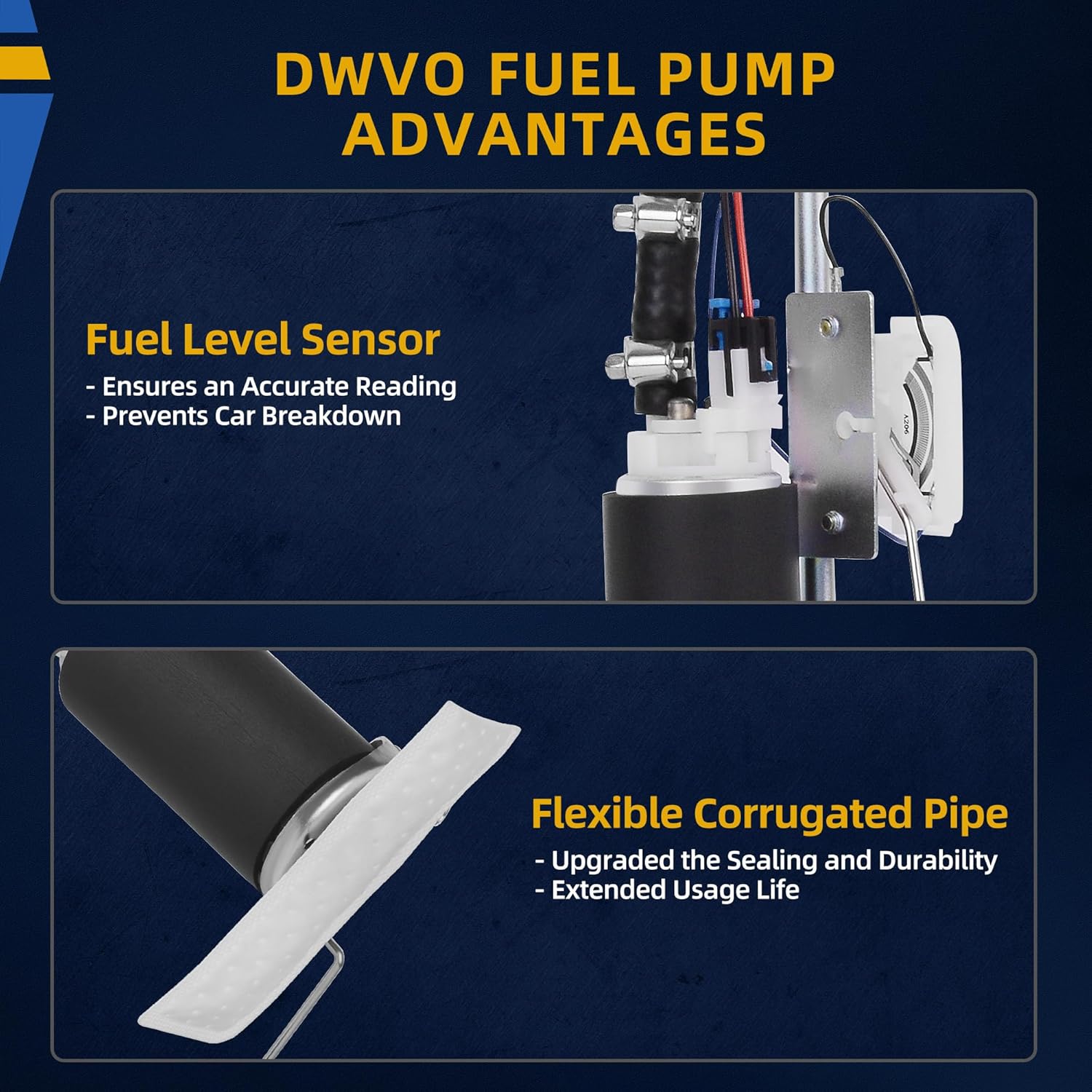 DWVO Fuel Pump Assembly Replacement Compatible with 1988-1995 Chevy GMC C/K 1500 2500 3500 4.3L 5.0L 5.7L 7.4L, Easy Assembly Enhanced Turbo Pump gasoline engine