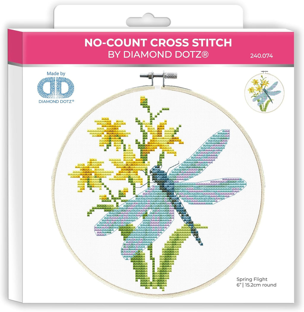 DIAMON DOT Sprin Fligh Stampe Cros Stitc Ki fo Adults Counte Cros Stitc Patterns Easy-to-Follo Design Perfec fo Beginner an Experts