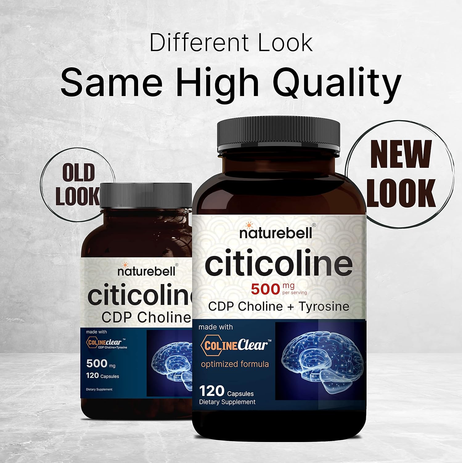 NatureBel Citicolin Supplements CD Choline Citicolin 500m Plu Tyrosin 50m Pe Serving Optimize Dosage 12 Capsules i Formula Dua Actio Brai Supplement Non-GMO