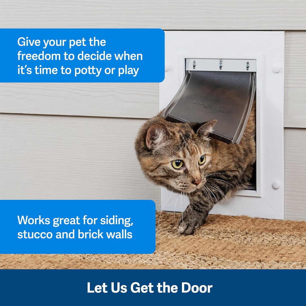PetSafe Wall Entry Pet Door - Rust-Free Telescoping Frame - Easy Install for Interior Exterior Walls 4 3/4inch - 7inch Thick - Large - for Pets Up to 100 Lb