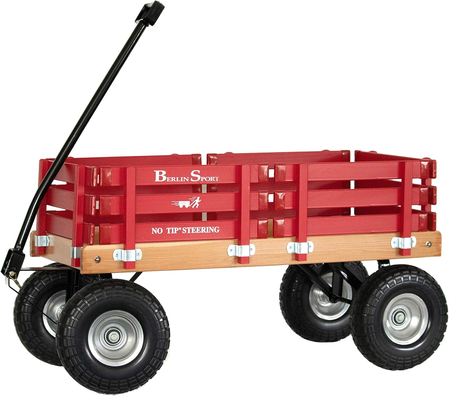 Berlin Flyer Sport Kid's Wagon - Model F410 - Amish Made in Ohio, USA - 10inch No-Flat Tires (Red)