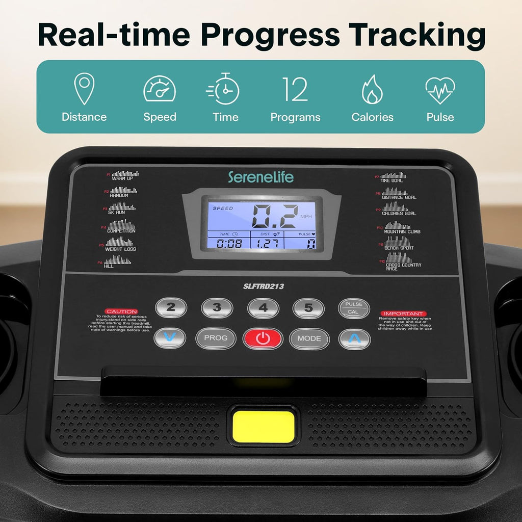 Electric Folding Treadmill Exercise Machine - Smart Compact Digital Fitness Treadmill Workout Trainer w/Bluetooth App Sync, Manual Incline Adjustment, for Walking, Running, Gym