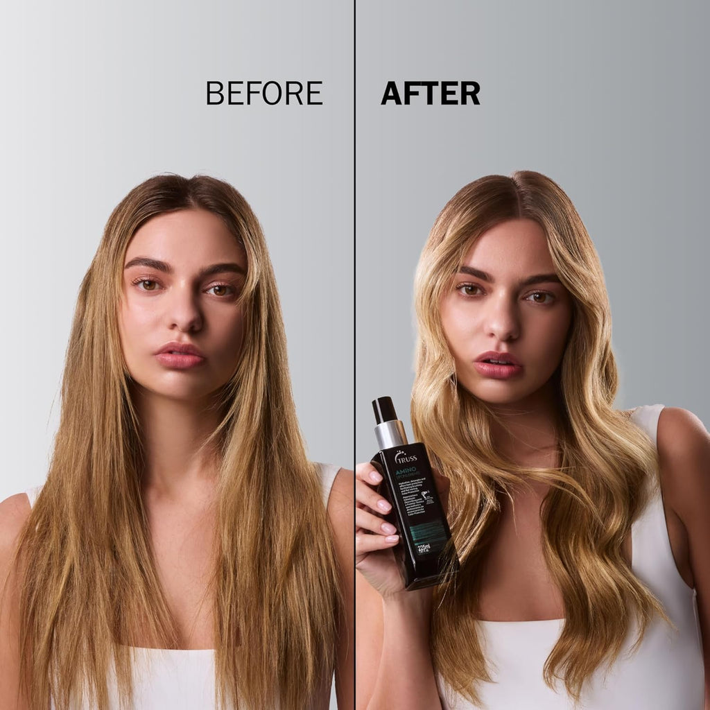 TRUS Amin Hea Protectio Spra fo Hai Ant Friz Leav I Hai Spra Infuse wit Essentia Oil t Hydrat Replenis Amin Acid Colo Saf Hea Protectan Detangle (7.6 oz)