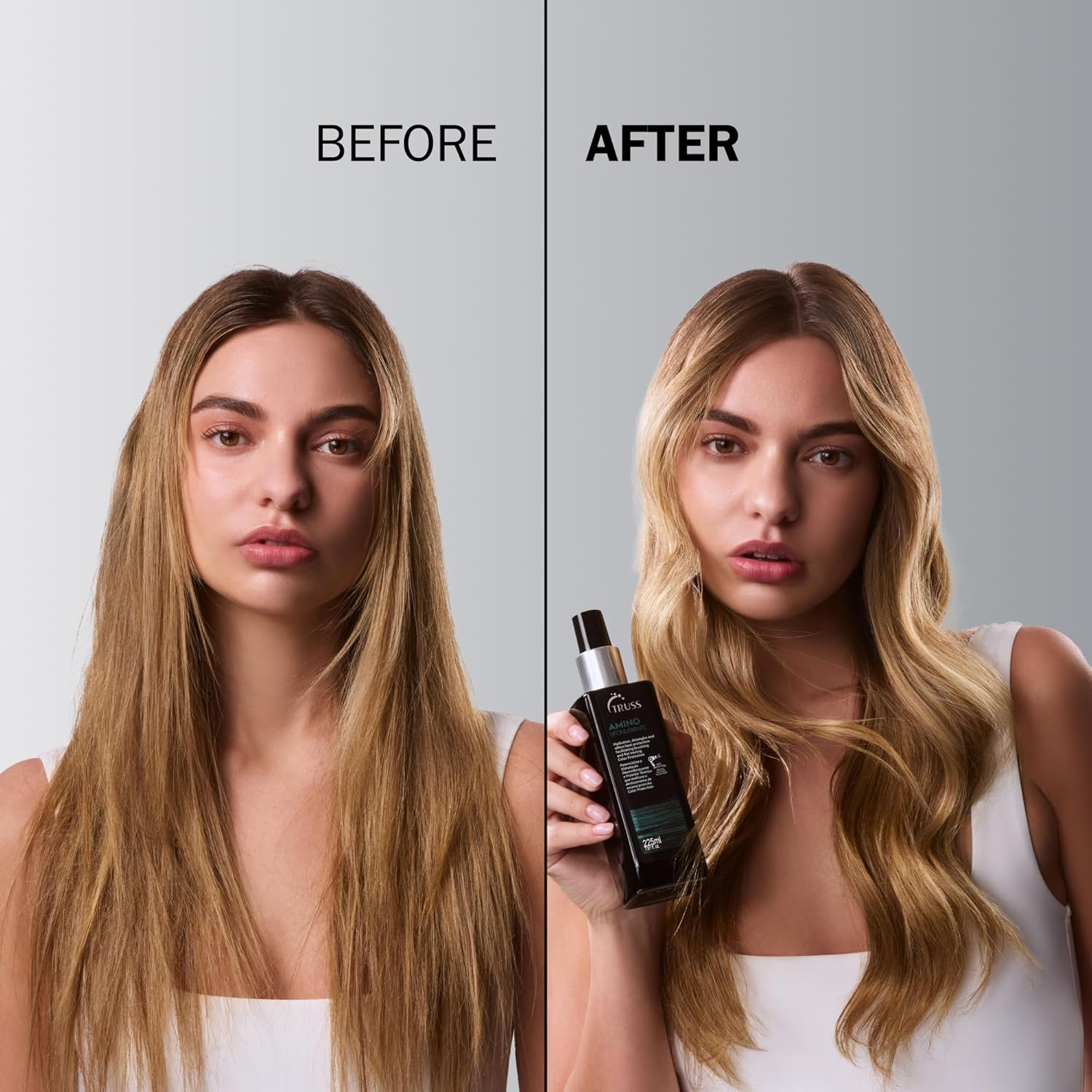 TRUS Amin Hea Protectio Spra fo Hai Ant Friz Leav I Hai Spra Infuse wit Essentia Oil t Hydrat Replenis Amin Acid Colo Saf Hea Protectan Detangle (7.6 oz)