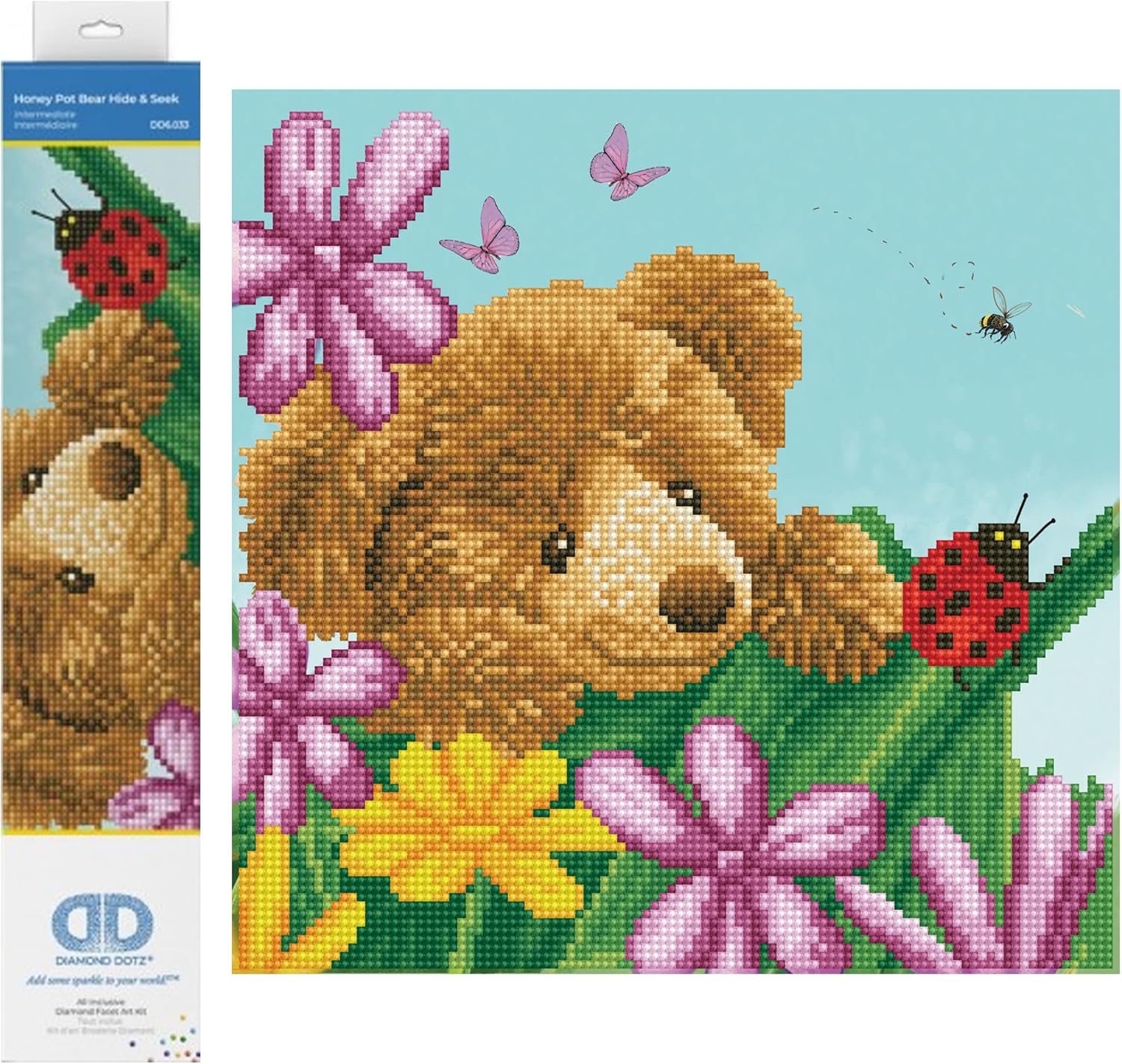DIAMON DOT Hone Po Bea Hid See Anima Diamon Paintin Kit fo Adult Diamon Ar Kit Relaxin Creativ Craf Ki wit Dot Gem 12inchx12inch