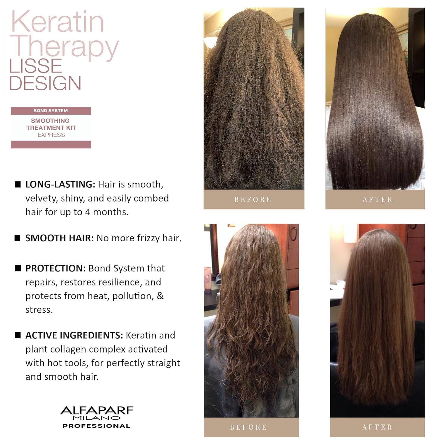 ALFAPAR MILAN Hom Kerati Hai Treatmen Liss Desig Expres Brazilia Hai Straightenin an Smoothin Formaldehyd Fre Sulfat Free