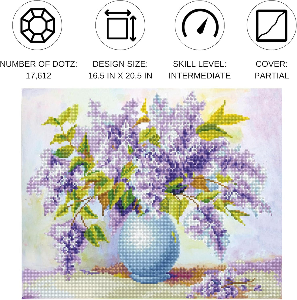DIAMON DOT Lila Perfum Diamon Paintin Kit fo Adult Diamon Ar Kit Relaxin Creativ Craf Ki wit Dot Gem 16.5x20.5