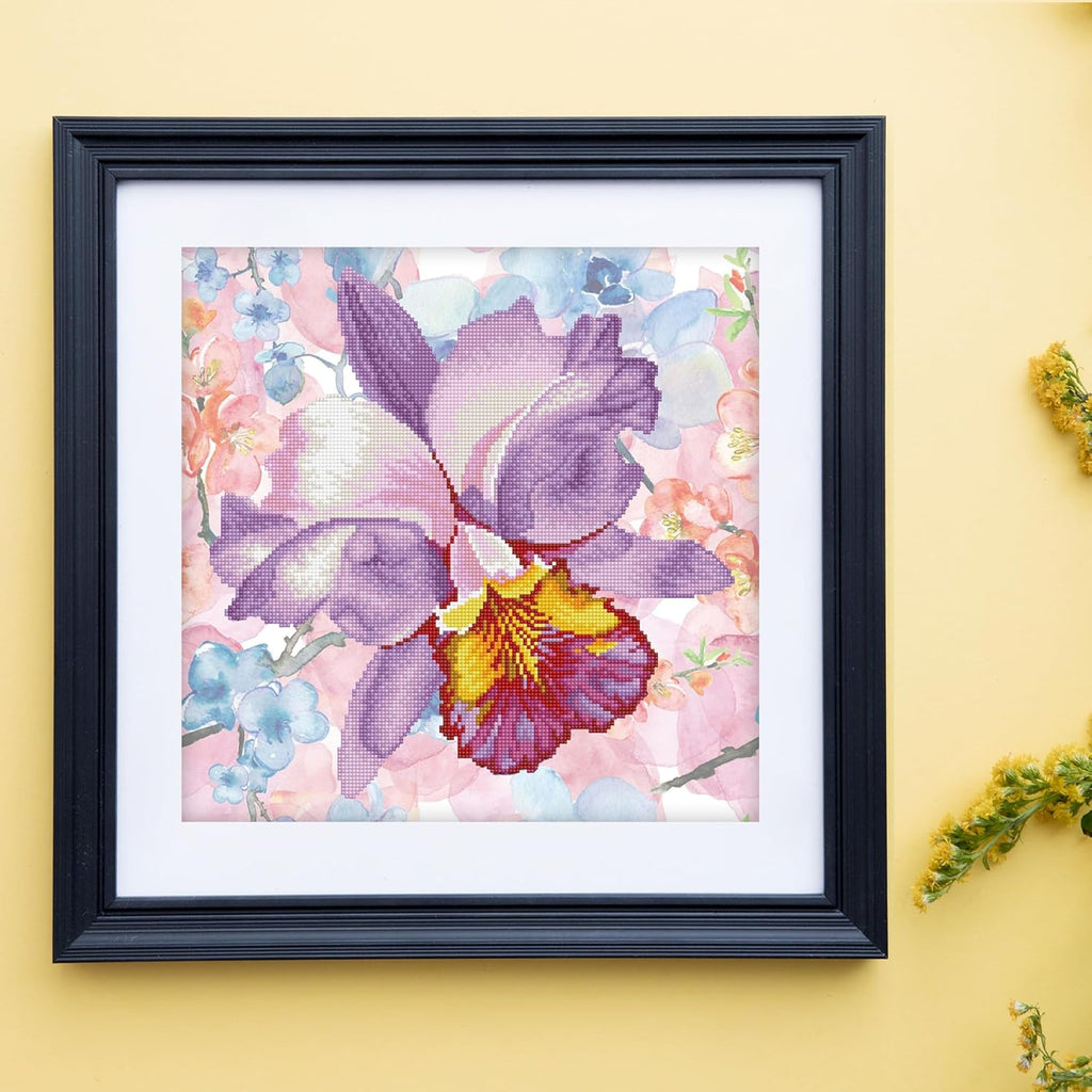 DIAMON DOT Sparkl Garde Mauv Flora Diamon Paintin Kit fo Adult Diamon Ar Kit Relaxin Creativ Craf Ki wit Dot Gem 12inchx12inch