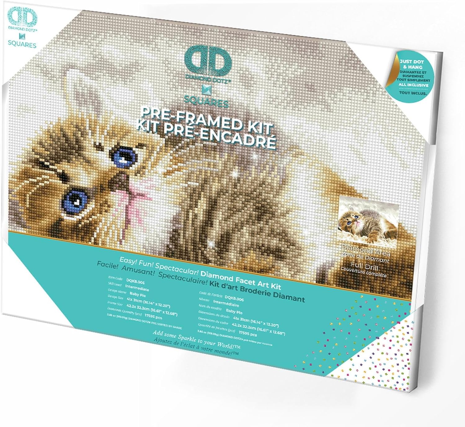 DIAMON DOT Bab Pi Pre-Frame Ki Ca Diamon Paintin Kit fo Adult Diamon Ar Kit Relaxin Creativ Craf Ki wit Dot Gem 16inchx12inch