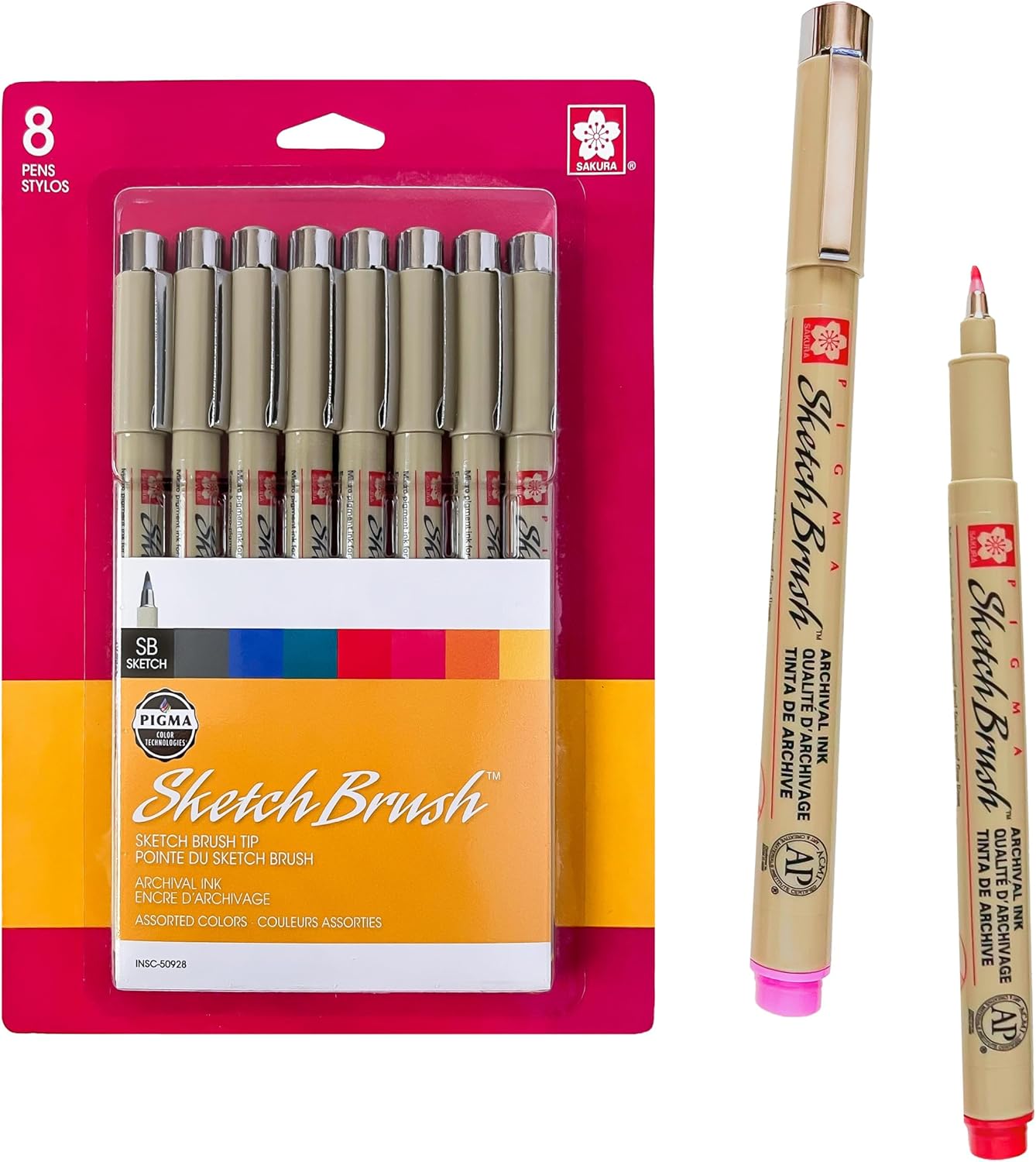 SAKUR Pigm Sketc Brus Archiva In Sketchin Pen Ar Pen fo Calligraphy Han Letterin Writin Assorte Archiva Color  Pack
