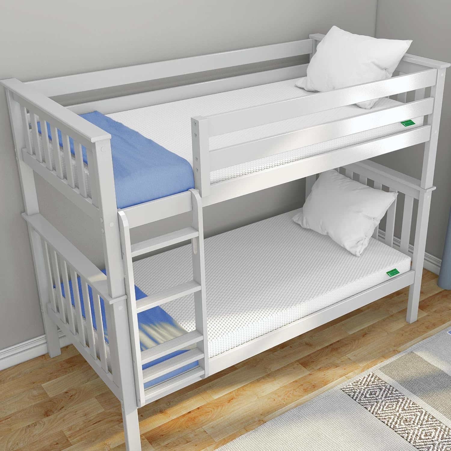 Sleepery Kids for Max & Lily, Two Pack 5 Inch Twin Memory Foam Mattresses with Breathable, Washable Cotton Cover