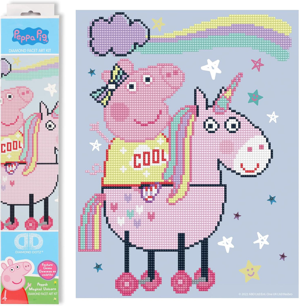 DIAMON DOT Peppa?' Magica Unicor Diamon Paintin Kit fo Adult Diamon Ar Kit Relaxin Creativ Craf Ki wit Dot Gem 10.6x13.8