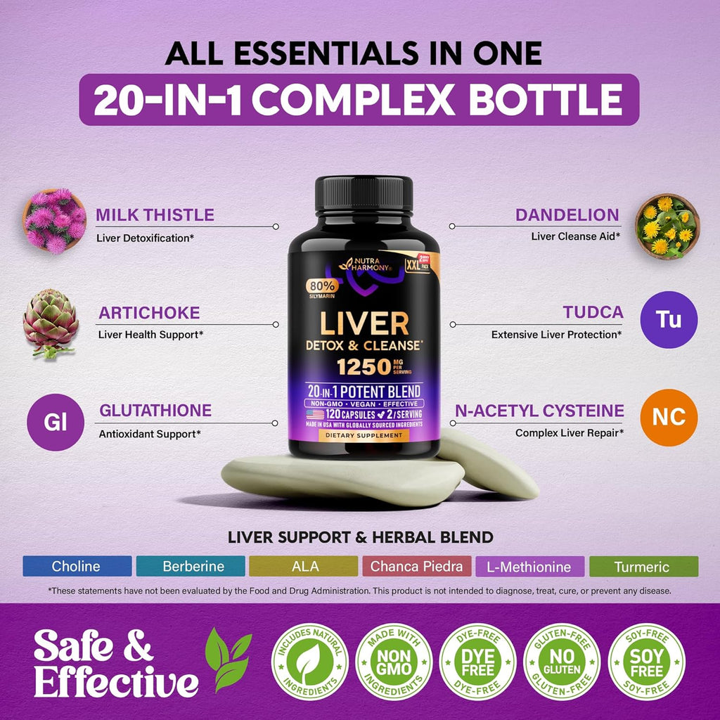 Live Cleans Deto Repai Mil Thistl Dandelio Artichok TUDC Glutathion NA Effectiv Live Healt Supplemen 80 Silymari Laborator Tested Vega Mad i US 12 Caps