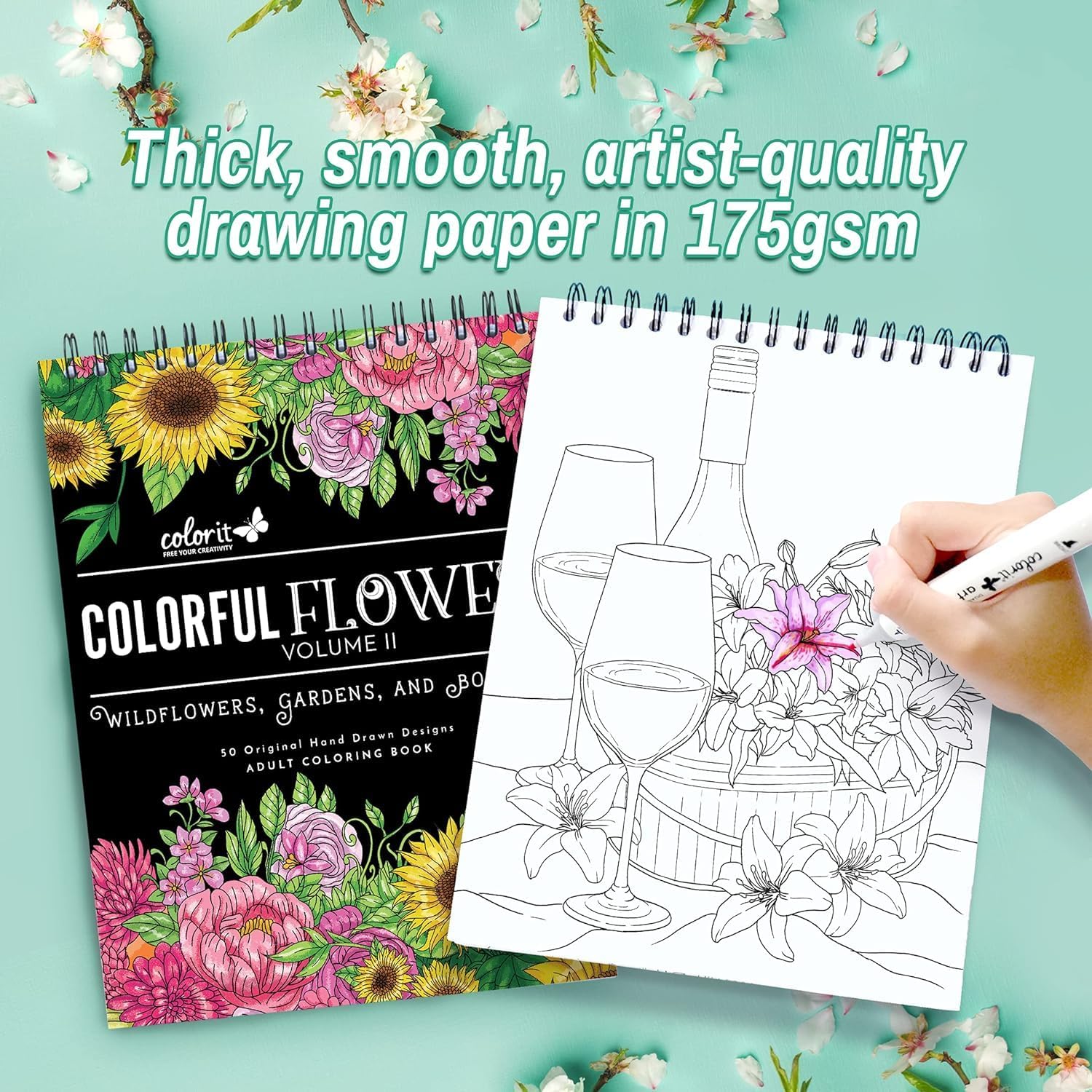 ColorI Glitte Ge Pen Fo Adul Colorin Book 9 Pac Wit Colorin Books ColorI Travelin Doodle Boo an Colorfu Flower Volum 2