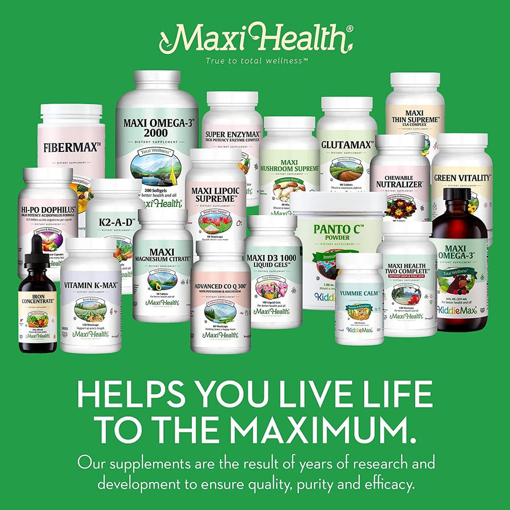 Maxi Health Iron Supplement 15mg Per ML ¨C Increase Energy and Blood Levels Without Nausea or Constipation ¨C Liquid Iron Drops for Men, Women, and Kids ¨C 2 oz. (2 oz, 2 Pack)