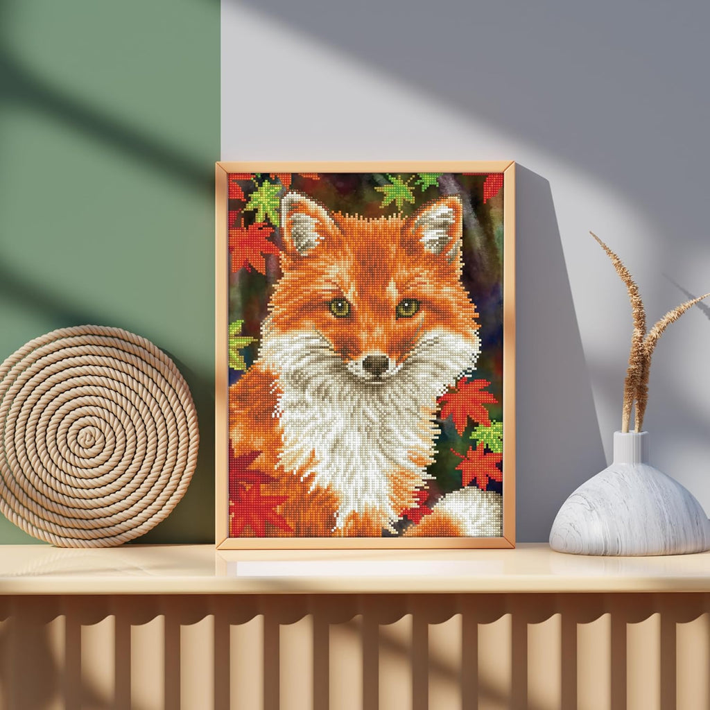 DIAMON DOT Fox Anima Diamon Paintin Kit fo Adult Diamon Ar Kit Relaxin Creativ Craf Ki wit Dot Gem 13inchx17inch