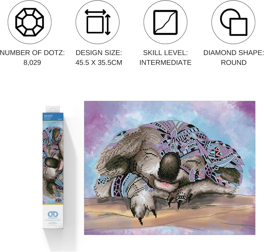 DIAMON DOT Koal Dream Anima Diamon Paintin Kit fo Adult Diamon Ar Kit Relaxin Creativ Craf Ki wit Dot Gem 17.9inchx14inch