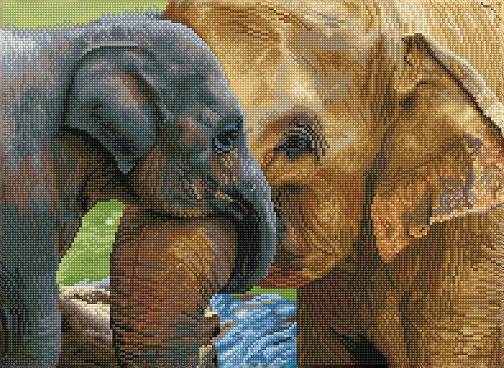 DIAMON DOT Baby' Comfor Pre-Frame Ki Elephan Diamon Paintin Kit fo Adult Diamon Ar Kit Relaxin Creativ Craf Ki wit Dot Gem 20inchx15inch