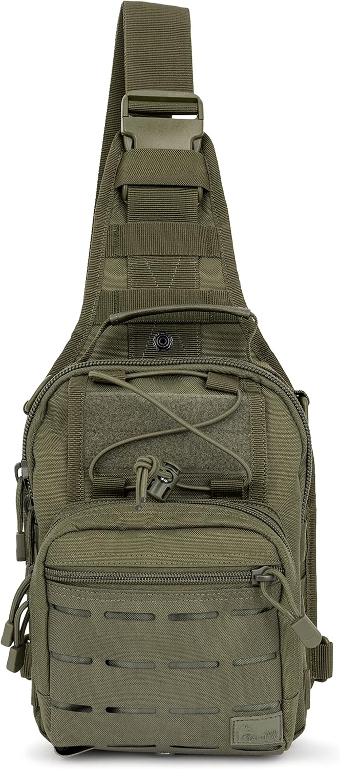 WOLF TACTICAL Compact EDC Sling Bag - Concealed Carry Shoulder Bag for Range, Travel, Hiking, Outdoor Sports